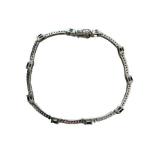 Load image into Gallery viewer, 14k white gold Tennis bracelet with brilliants and blue stones