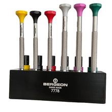 Load image into Gallery viewer, Bergeon 7778 watchmaker's stand with 6 screwdrivers with spare blades