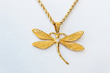 Load image into Gallery viewer, Charme Dragonfly Pendant 14k Solid Gold with necklace jewelry for ladies