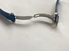 Load image into Gallery viewer, Cartier blue leather strap with clasp 18mm