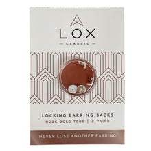 Load image into Gallery viewer, LOX classic locking earring backs rose gold tone- 2 pairs