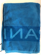 Load image into Gallery viewer, New Panerai large blue beach towel in travel storage bag