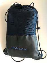 Load image into Gallery viewer, New Panerai large blue beach towel in travel storage bag