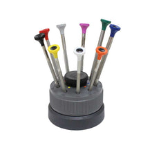 Load image into Gallery viewer, Bergeon 30081-S09 watchmakers screwdriver set on rotating stand stainless steel