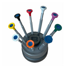 Load image into Gallery viewer, Bergeon 31081-S09 set of 9 screwdrivers with anodised aluminium body 0.50 to 2.50 mm