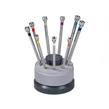 Load image into Gallery viewer, Bergeon 5970 set of 9 screwdrivers on a rotating stand Ø 0,5 - 2,5 mm