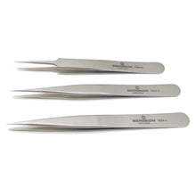 Load image into Gallery viewer, Bergeon 7024-P03 set of 3 non magnetic watchmaker tweezers