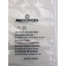 Load image into Gallery viewer, Bergeon 4019-P-10 B50 Brass Clock Bushings - Pack of 10