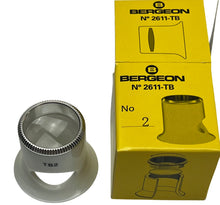 Load image into Gallery viewer, Bergeon 2611-TB-2 loupe, white, biconvex, ventilation port, magnification 5