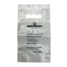 Load image into Gallery viewer, Bergeon 30080-A-10 DI 0.50 mm Steel Screwdriver Blades - Pack of 10