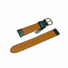 Load image into Gallery viewer, Croco pattern leather strap for watches in green color 18 mm silver tone buckle