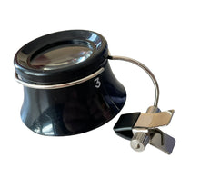 Load image into Gallery viewer, Boley watchmaker eyeglass loupe with clamp x3.3