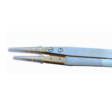 Load image into Gallery viewer, Dumont Dumoxel tweezer 159 with wooden tips for scratch-sensitive components 110 mm