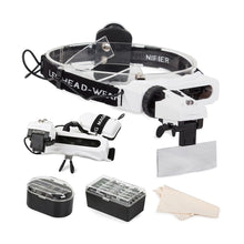 Load image into Gallery viewer, Eyeglasses and loupe lens with LED light 1x, 1.5x, 2x, 2.5x, 3.5x, 5x, 8x and 20x