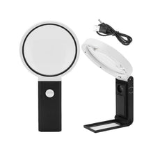 Load image into Gallery viewer, Folding jewellers magnifying glass for pocket watches 10x and 25x with LED and UV