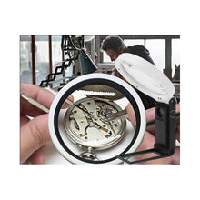 Load image into Gallery viewer, Folding jewellers magnifying glass for pocket watches 10x and 25x with LED and UV