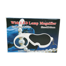 Load image into Gallery viewer, Folding magnifying glass pocket magnifying glass led x4
