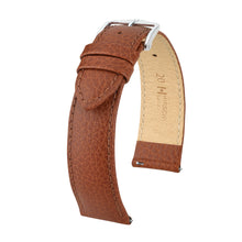 Load image into Gallery viewer, Hirsch Kansas Golden brown Buffalo calf leather watch strap 18 mm 01502070-2-18