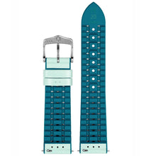 Load image into Gallery viewer, Hirsch LINDSEY light blue, Tiffany leather & rubber watch strap 18mm 0928302181-2-18