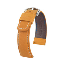 Load image into Gallery viewer, Hirsch Mariner L gold brown calf leather watch strap 18 mm 14502170-2-18