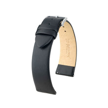 Load image into Gallery viewer, Hirsch Osiris Nubuk black calf leather watch strap, 18 mm, 03702250-1-18