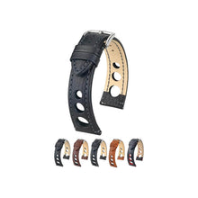 Load image into Gallery viewer, Hirsch Rally Black Watch Strap - Quick Release 22 mm