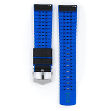 Load image into Gallery viewer, Hirsch Robby L black and blue calf leather watch strap 24 mm 0918094050-4-24