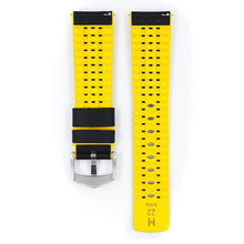 Load image into Gallery viewer, Hirsch Robby L black and yellow calf leather watch strap 24 mm 0917294050-4-24