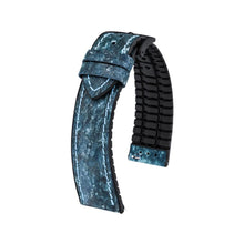 Load image into Gallery viewer, Hirsch Stone L blue leather watch strap, 19 mm, 0925044080-5-19