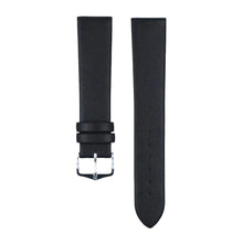 Load image into Gallery viewer, Hirsch Toronto L black calf leather watch strap 18 mm, Silver buckle, Ref. 03702050-2-18