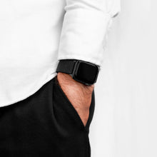 Load image into Gallery viewer, Hirsch Velcro Black Watch Strap Soft, Elastic & Versatile, 22 mm