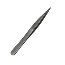 Load image into Gallery viewer, Horotec MSA12.300-00 Thick Tweezers Flat Tips Geneva Shape 120mm Carbon Steel