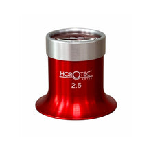 Load image into Gallery viewer, Horotec MSA 00.031-2.5 Eyeglass Loupe in Anodised Red Aluminium with Screwed Ring