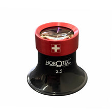 Load image into Gallery viewer, Horotec MSA00.025-2.5 eyeglass loupe black plastic with aluminium screwed ring x5