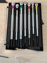 Load image into Gallery viewer, DAMAGED PACKAGING - Beco Technic Set of 7 Screwdrivers 0.60 to 2.00 mm in Plastic Box with Spare Blades - SEE PHOTOS