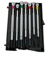 Load image into Gallery viewer, DAMAGED PACKAGING - Beco Technic Set of 7 Screwdrivers 0.60 to 2.00 mm in Plastic Box with Spare Blades - SEE PHOTOS