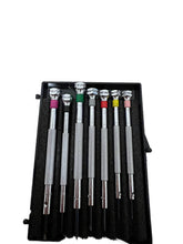 Load image into Gallery viewer, DAMAGED PACKAGING - Beco Technic Set of 7 Screwdrivers 0.60 to 2.00 mm in Plastic Box with Spare Blades - SEE PHOTOS
