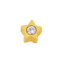 Load image into Gallery viewer, Inverness 24k gold plated 2mm, stars with stones piercing earrings 24C