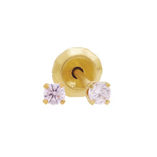 Load image into Gallery viewer, Inverness medical gold plated 2mm, pink stone piercing earrings 1064C