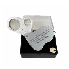 Load image into Gallery viewer, LED and UV jewellery folding loupe with magnifications 25x and 50x