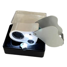 Load image into Gallery viewer, LED and UV jewellery folding loupe with magnifications 25x and 50x
