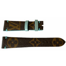Load image into Gallery viewer, Louis Vuitton monogram leather strap for watches brown & tiffany 18 mm