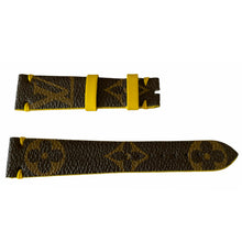 Load image into Gallery viewer, Louis Vuitton monogram leather strap for watches brown & yellow 18 mm