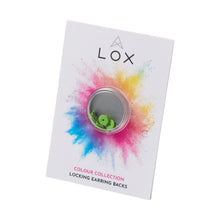 Load image into Gallery viewer, LOX classic locking earring backs green colour