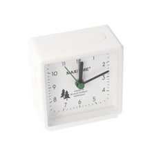 Load image into Gallery viewer, Maxitime Black Forest quartz alarm clock with light and snooze button, housing white, white dial