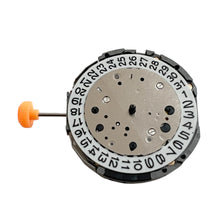 Load image into Gallery viewer, Miyota JS26 12 1/2''' SC-chronograph 3 sub-dials on 3-6-9 and date indication on 4 o'clock quartz movement