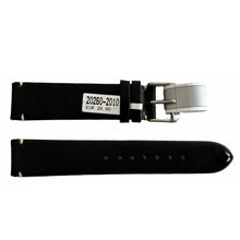 Load image into Gallery viewer, Mokka black leather strap with stitch 20 mm
