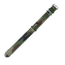 Load image into Gallery viewer, NATO nylon Camouflage watch strap 20mm with steel buckle