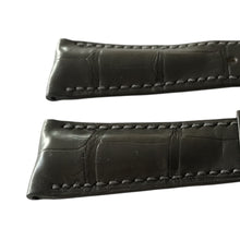 Load image into Gallery viewer, New Heuer Carrera alligator dark grey leather strap 22mm