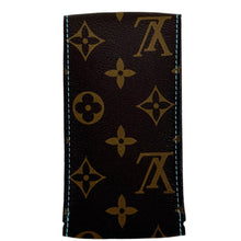 Load image into Gallery viewer, New Louis Vuitton watch brown leather pouch with blue stitching